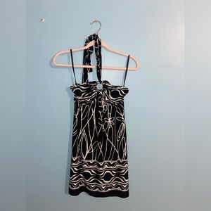 Black halter mini dress